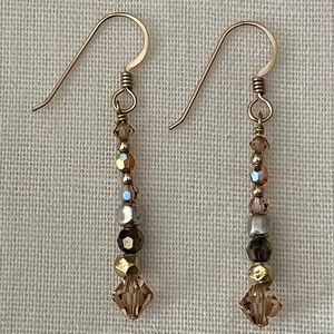 Elegant Gold and Silver Beaded Earrings